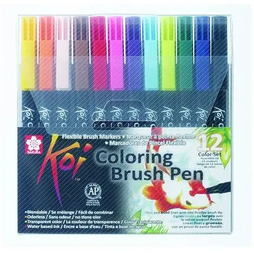 Набір маркерів Koi Coloring Brush Pen 12 кольорів