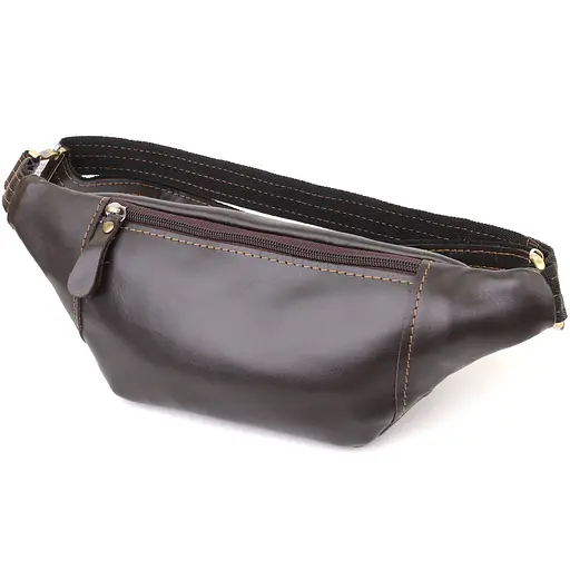 Чоловіча сумка-бананка компактного розміру з натуральної гладкої шкіри SHVIGEL 34х12х4 см sum0027450 - фото 2