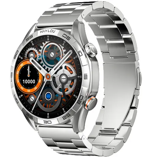 Смарт-годинник Smart watch Haylou Solar 5 з функцією голосового виклику, дзвінки по Bluetooth HD-дисплей моніторинг здоров'я та AMOLED-дисплеєм 1.43" Silver