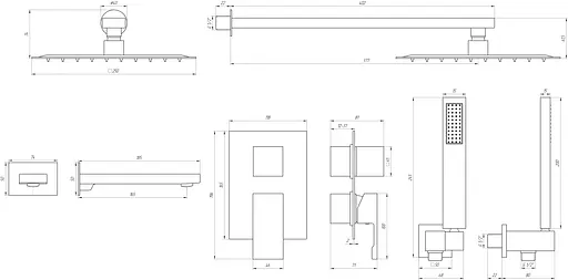Душова система прихованого монтажу Topaz Odiss TO 08115-H13 Smart, Хром - фото 9