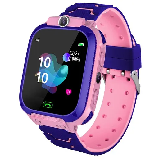 Подарунковий дитячий розумний смарт-годинник Smart Baby Watch Q12 (В-5) з SIM-картою кнопкою SOS камерою і GPS Рожевий