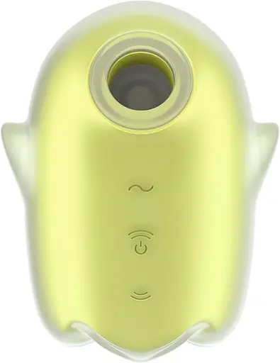 Вакуумний кліторальний стимулятор з вібрацією Satisfyer Glowing Ghost жовтий - фото 5