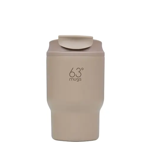 Смачна термочашка для кави 63mugs Drive 360 мл флет вайт бежева (1063) - фото 1