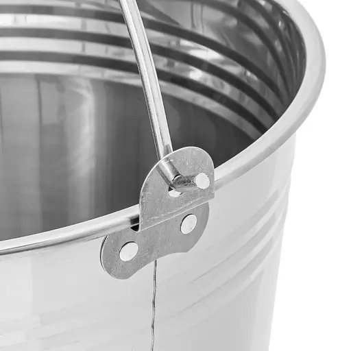 Відро з нержавіючої сталі (нержавійка) господарське без кришки 16 л Сірий 88179 - фото 4