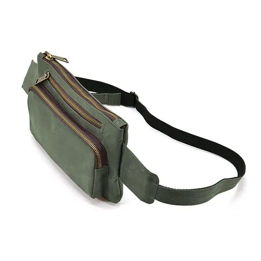 Кожаная мужская сумка на пояс TARWA 26х16х3 см 000296356 - фото 3