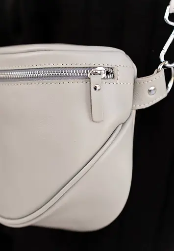 Шкіряна сумка поясна-кроссбоді Vacation сірий краст - фото 6