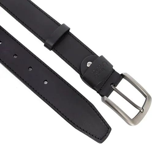 Ремінь чоловічий шкіряний зі строчкою Handycover HC0072 чорний (125 см) - фото 2