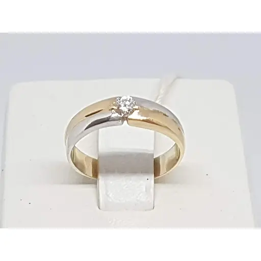 Золотое кольцо ЮЗ "Багет" с бриллиантом. Артикул б10729 15,5 - фото 3