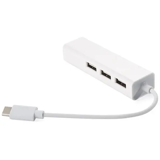 Хаб USB 2.0 Type-C -> 3xUSB 2.0 + RJ45 Fast Ethernet White