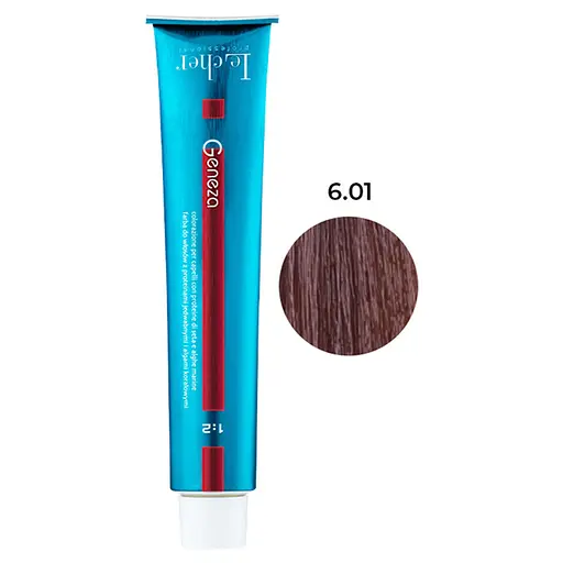 Профессиональная стойкая аммиачная крем-краска для волос Le Cher Geneza 6.01 (6CN) с протеинами шелка 100 мл - фото 1