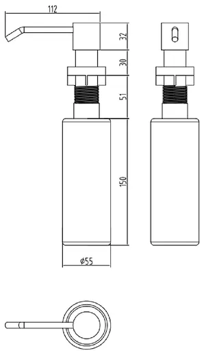 Чорний дозатор для мила на мийку Nett DB-300 - фото 6