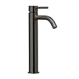 Смеситель для раковины высокий Paffoni Light без донного клапана black nickel brushed LIG081NKNSP, Никель - фото 1