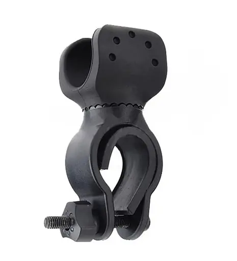 Велосипедное крепление на руль для фонарика вело крепеж держатель Черный - фото 1