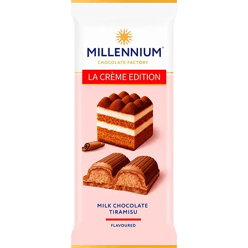Шоколад Millennium La Creme Edition молочный с кремовой начинкой Тирамису 100 г - фото 1