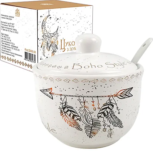 Уценка. Сахарница с ложкою SnT Boho style, 440 мл (2242-20)