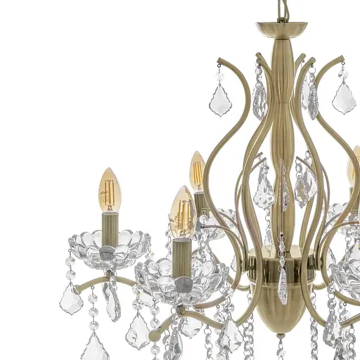 Люстра подвесная Brille хрустальная E14 40W BZ (BCL-679S/6) - фото 2