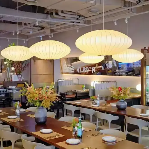 Дизайнерский светильник с полимерным овальным абажуром Ø60x27 см Line F AK03-600 x 270 Белый - фото 1