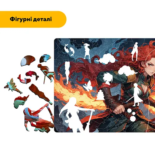 Пазл деревяний Аніме Вогняний Кулак, А1, Картонна коробка 500+ елементів - фото 3