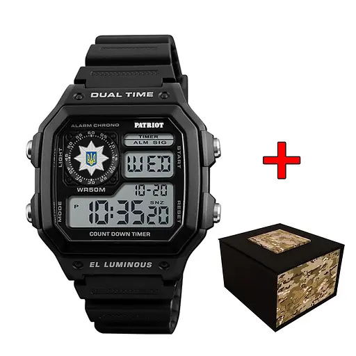 Наручний годинник чоловічий 010BKPO Поліція Чорні + Коробка. Patriot acs0031027 - фото 1