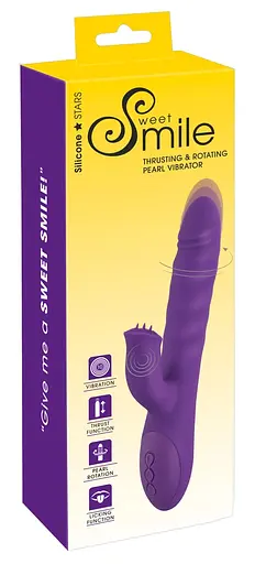 Вібратор-кролик Sweet Smile Thrusting Rotating 24.7 см фіолетовий - фото 13