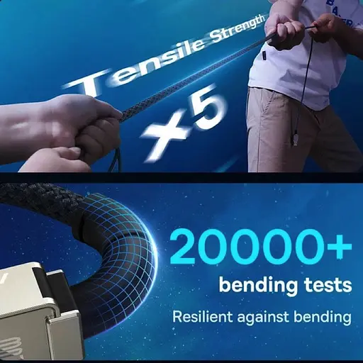 Кабель Baseus Unbreakable Series Fast Charging Data Cable Type-C to iP 20W 2m Cluster Black - фото 6