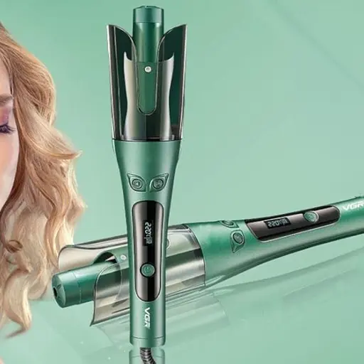 Плойка для автоматической завивки волос VGR V-583 с LED-дисплеем 3 режима Зеленый 35 Вт - фото 5