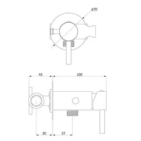 Гігієнічний душ прихованого монтажу Damixa Option 211000000, Хром - фото 2