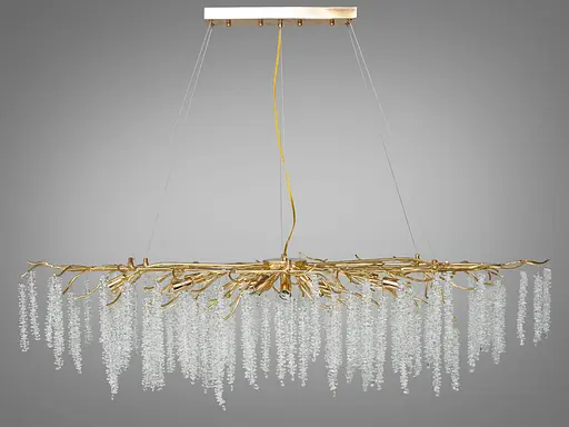 Елітна новинка, кришталева люстра Гліцинія витягнутої форми, 15 ламп - фото 2