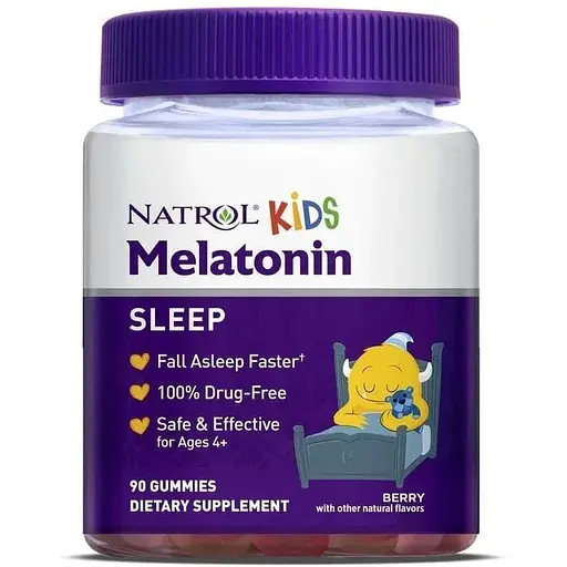 Дитячий мелатонін Natrol Kids Melatonin 1 mg, 90 желейок для гарного сну - Ягоди