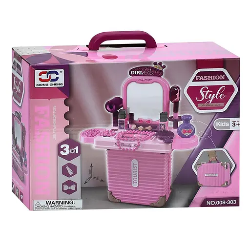 Трюмо 3в1 з аксесуарами іграшковий косметичний столик для маленьких модниць - фото 6