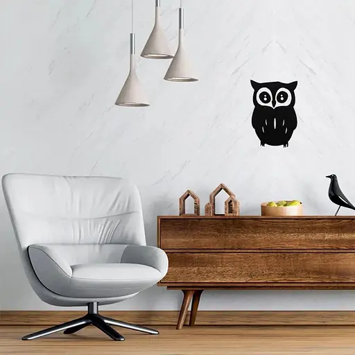 Дзеркальний декор Wall Sticker SW-00002493 акриловий самоклеючий Сова чорний - фото 6