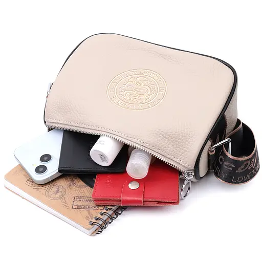 Сумка женская Vintage с вышивкой на лицевой стороне из натуральной кожи 22х14х8 см sum0027045 - фото 10