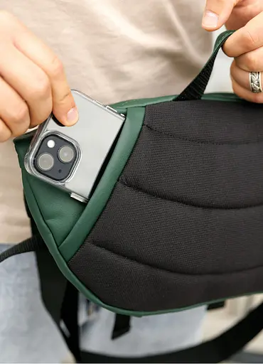 Большая мужская сумка бананка Sambag DynamicDart зеленая 38 × 21 × 7 см (80411007m) - фото 6