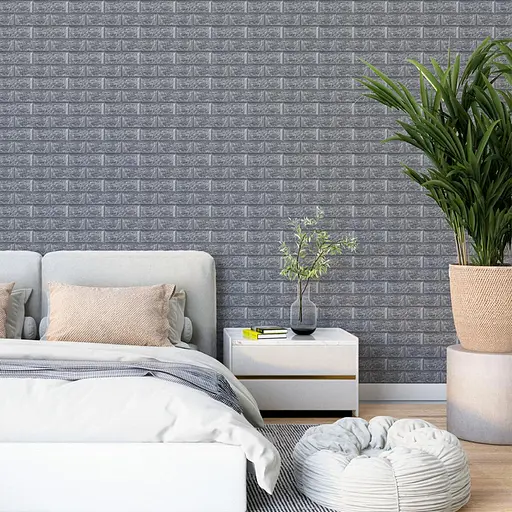 Самоклеящаяся 3D панель под серебряный кирпич в рулоне 3080x700x3мм (R017-3) SW-00001445 - фото 6