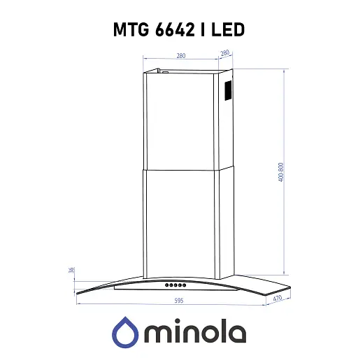 Вытяжка декоративная со стеклом Minola MTG 6642 I LED - фото 12