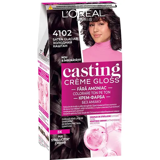 Фарба-догляд для волосся L'Oreal Paris Casting Creme Gloss відтінок 4102 холодний каштан без аміаку 120 мл (AA008300)