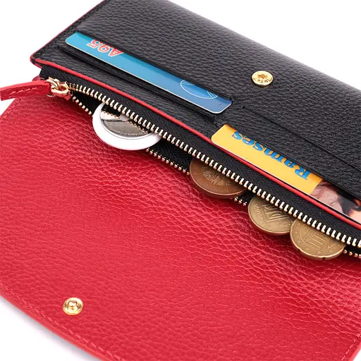 Женский кошелек с треугольным клапаном из натуральной кожи Tony Bellucci 19х9х1.5 см acs0029601 - фото 6