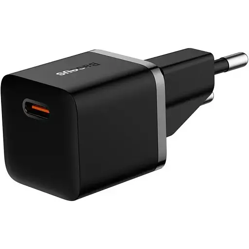 Блочок швидкого заряджання адаптер живлення Baseus GaN5 Fast Charger (mini) OS 1 USB-C 20 W чорний - фото 1