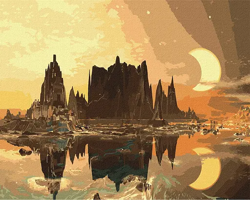 Набір для розпису по номерах Золоте місто, 40x50 см, КНО2853