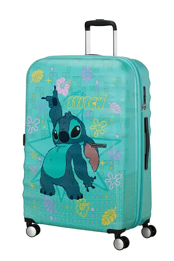 Чемодан American Tourister WAVEBREAKER DISNEY 77 см STITCH FLOWER 77х52х29 31C*57021 - фото 4