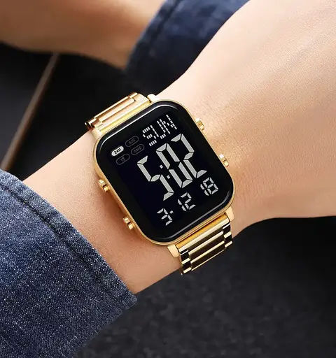 Чоловічий наручний годинник Skmei 2259 (Золотистий з чорним) - фото 3