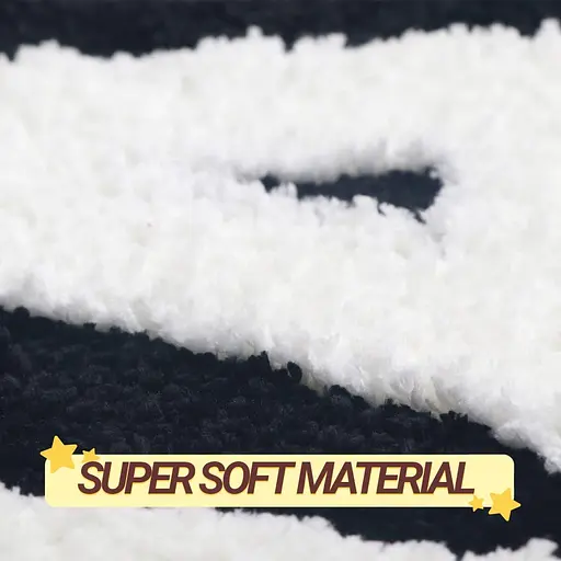 Ультрамягкий коврик для ванной Aquarius микрофибра с антискользящим резиновым основанием 45х60 см Черный с белым - фото 2