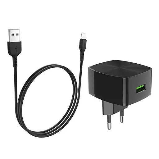 Універсальний зарядний пристрій Hoco C70A з кабелем USB-C - фото 3