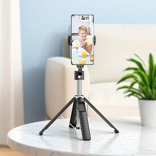 Монопод для селфи Hoco K18 Wave с треногой + съемный BT пульт - фото 8