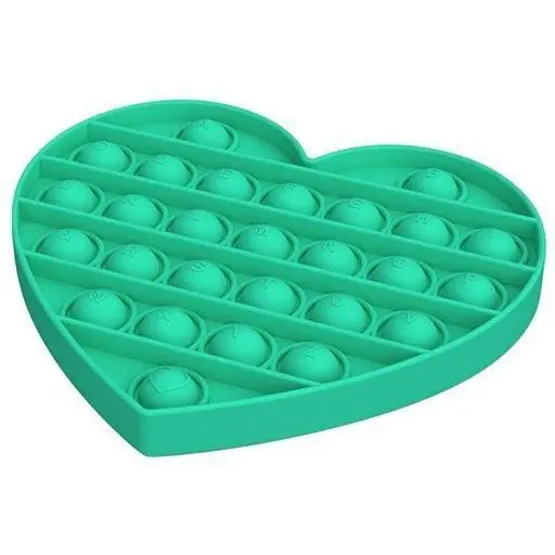 Сенсорна іграшка Pop it антистрес сердечко бірюзове - фото 1