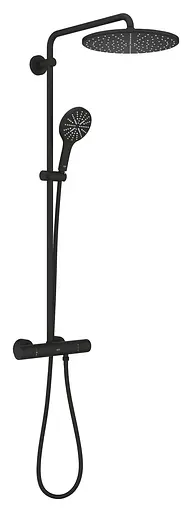 Душова система з термостатом для настінного монтажу Grohe Rainshower Smartactive 310 22119KF0, Чорний матовий - фото 2
