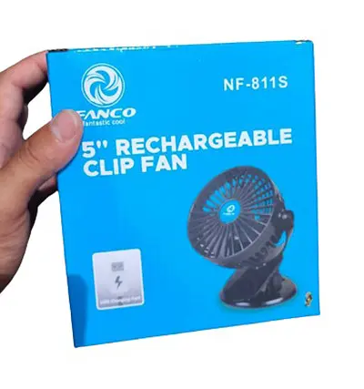 Ручной портативный мини вентилятор FANCO NF-811S настольный с прищепкой на аккумуляторе USB - фото 4