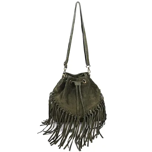 Женская замшевая сумка на плечо Firenze 25х26х13 см sum0028554 - фото 6