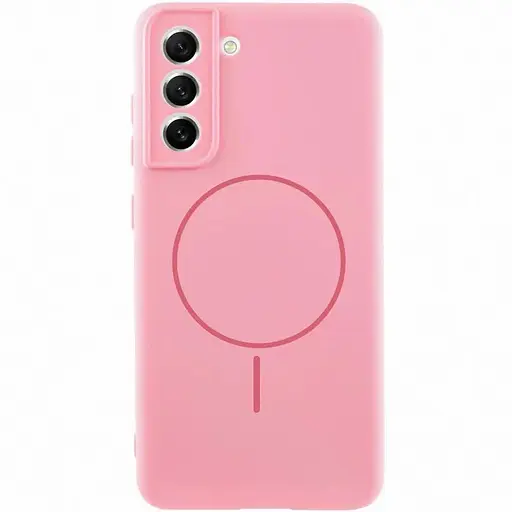 Чехол Silicone Cover Lakshmi Full Camera (AA) with MagFit для Samsung Galaxy S21 FE Розовый / Light pink