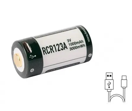Акумулятор 16340 Keeppower 3V 1000mAh + micro USB (P1634U2) - фото 2